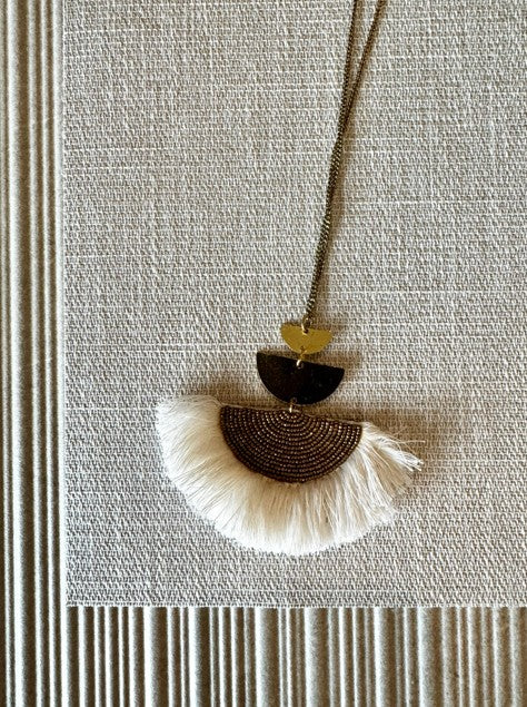 Olga White Tassel Necklace