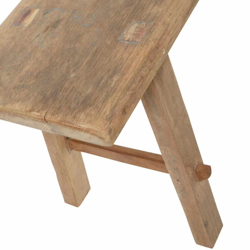 © Bench recycled long teak natural