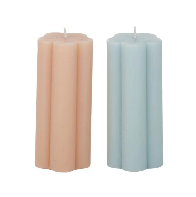 © Candle flower pillar - blue