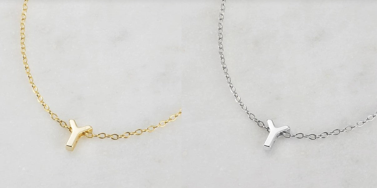 Letter Necklace Y Gold