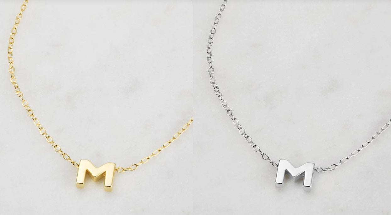 Letter Necklace M Silver