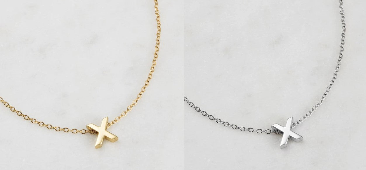Letter Necklace X Silver