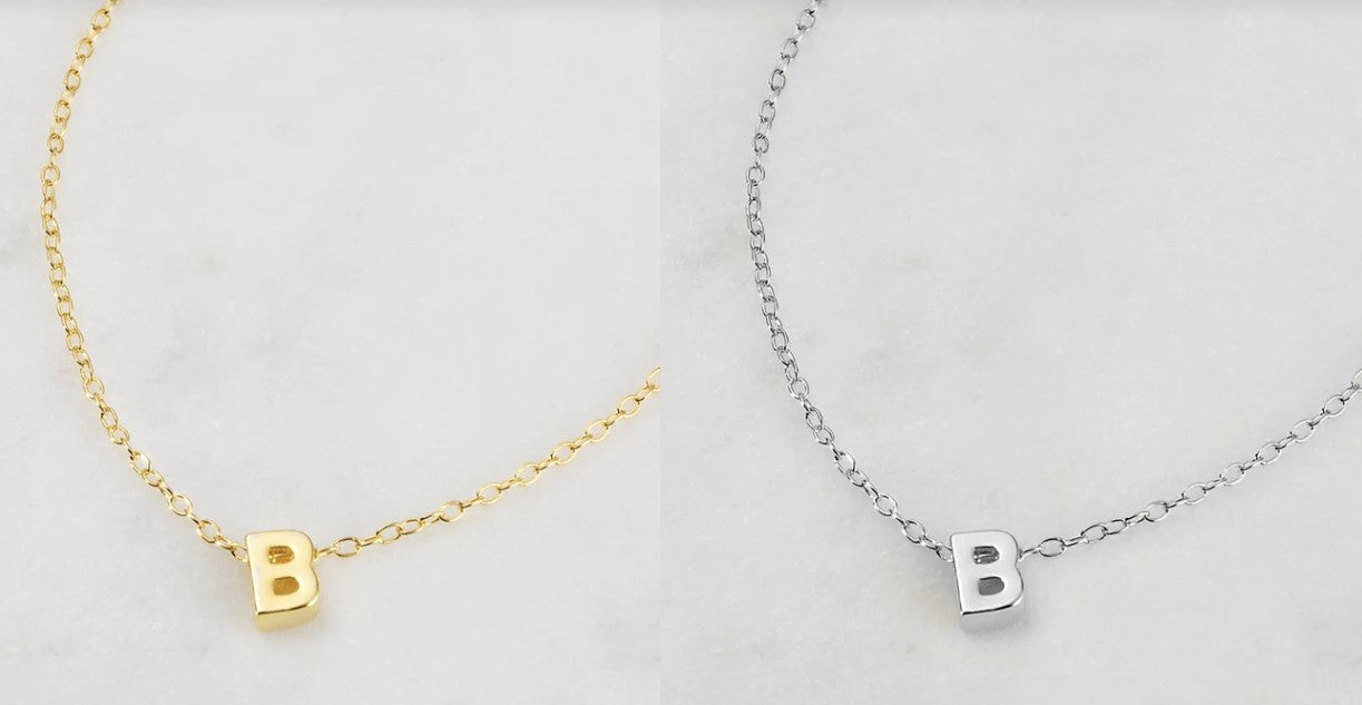 Letter Necklace B Silver