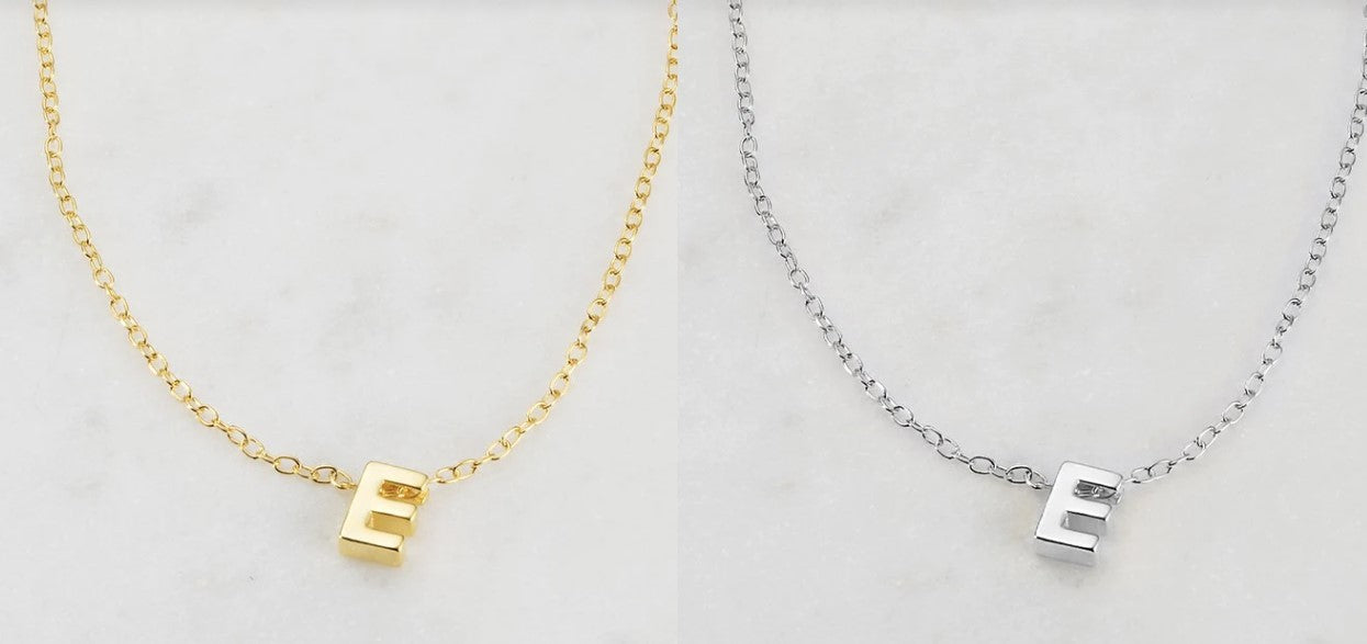 Letter Necklace E Silver