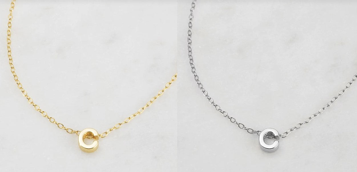 Letter Necklace C Silver