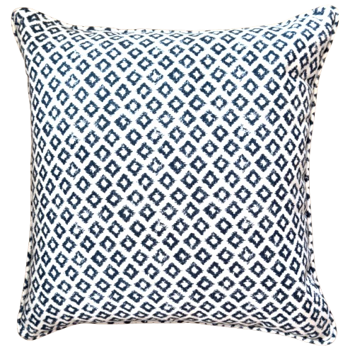 Navy Blue White Cushion  - 55 x 55cm