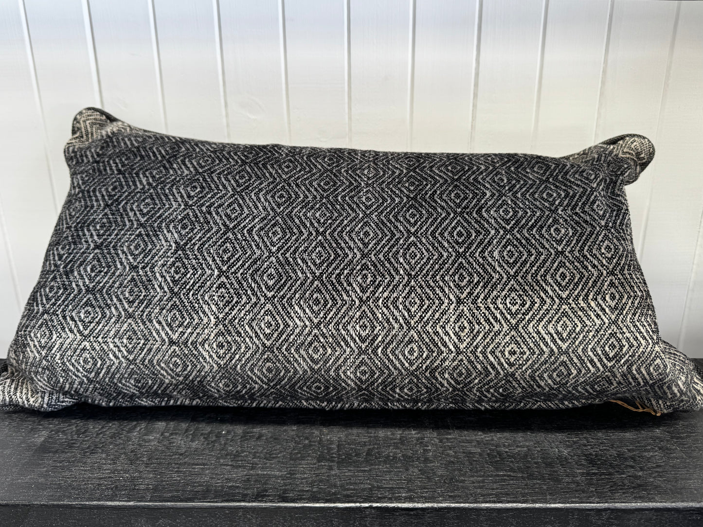 Custom Zepel Lumbar Cushion - Tribal w Black Piping