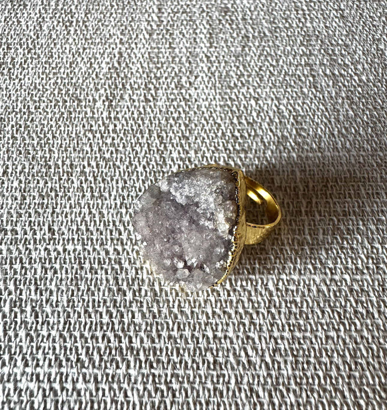 Emina Druzy Ring gold & light grey