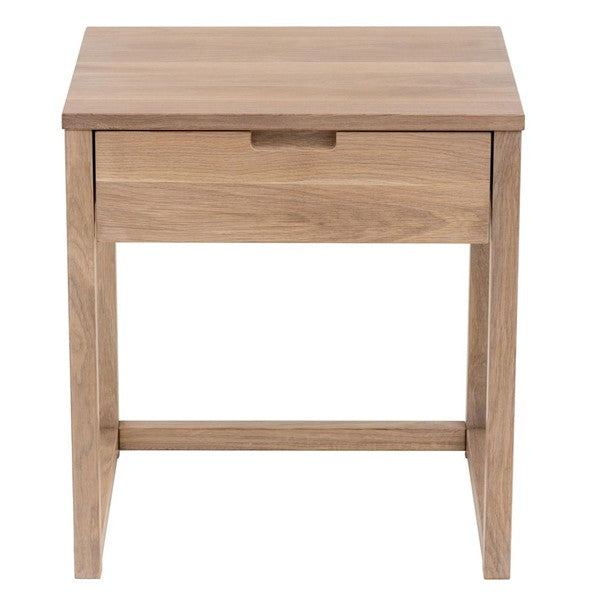 Oslo Oak Bedside Table - Whitewashed