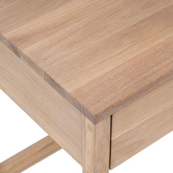 Oslo Oak Bedside Table - Whitewashed