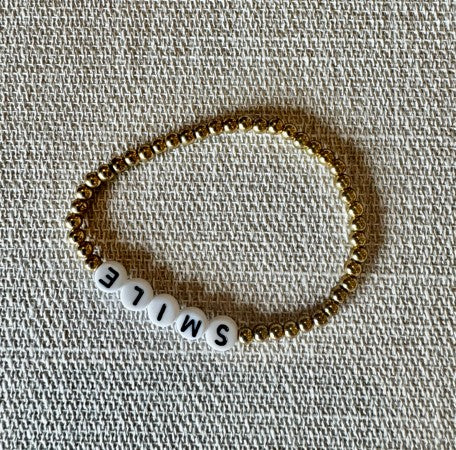 SMILE Bracelet with Gold Beads