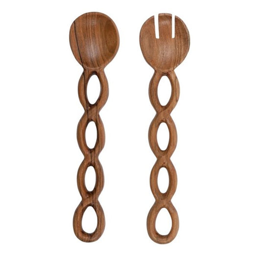 © Twist S2 Wood Salad Servers Natural