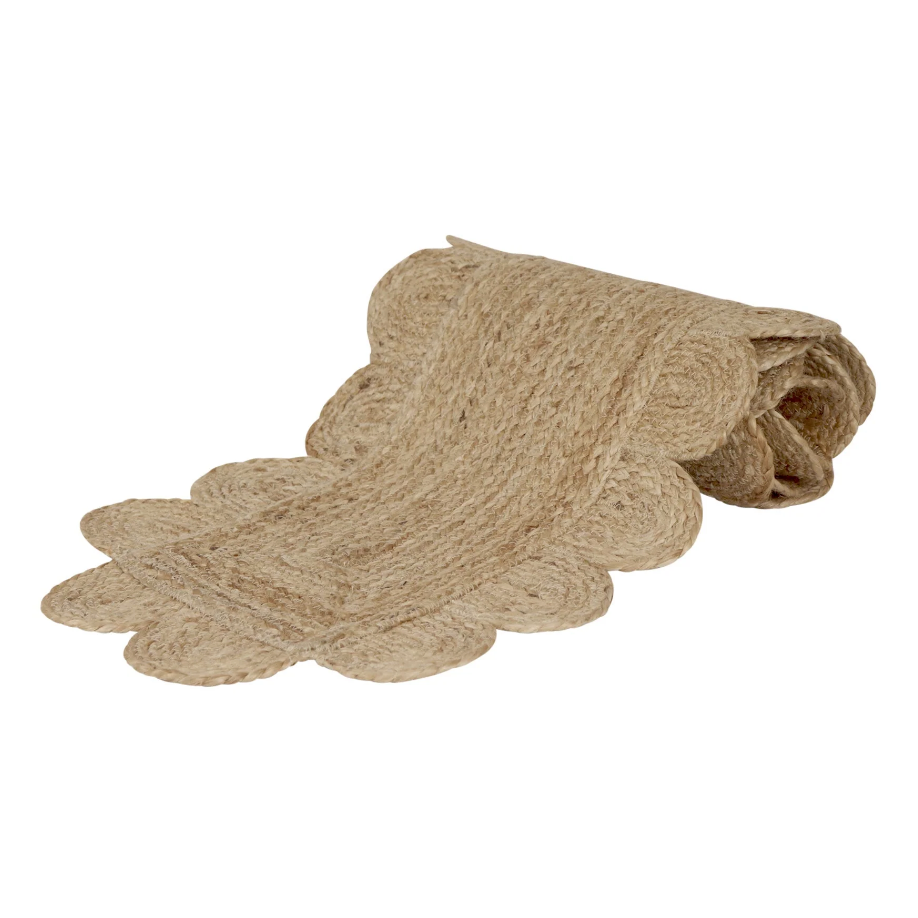 © Table runner scallop jute