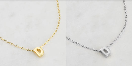 Letter Necklace D Silver