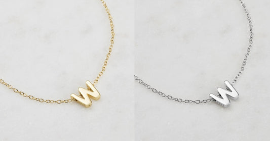 Letter Necklace W Gold