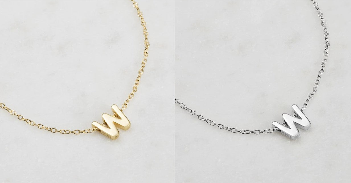 Letter Necklace W Silver