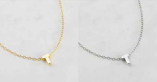 Letter Necklace T Silver