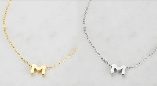 Letter Necklace M Silver