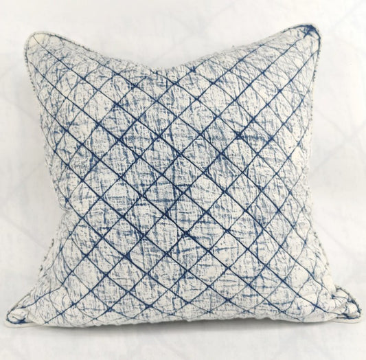 Retro denim quilted cushion diamond wash