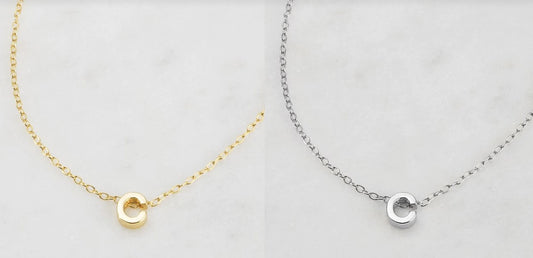Letter Necklace C Silver