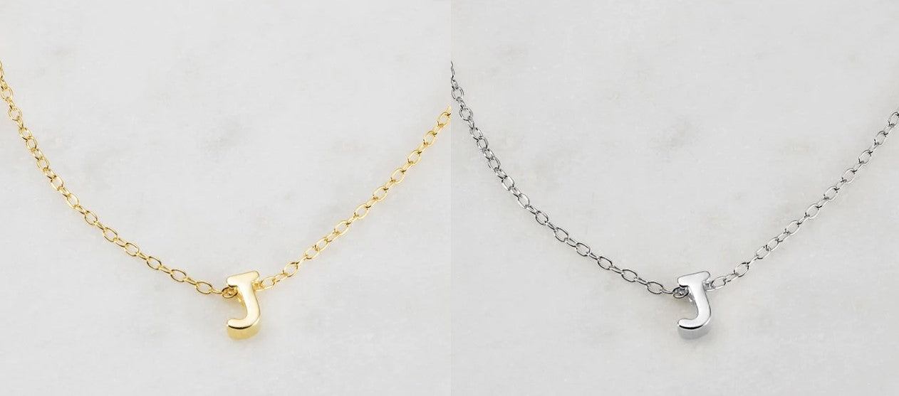 Letter Necklace J Silver